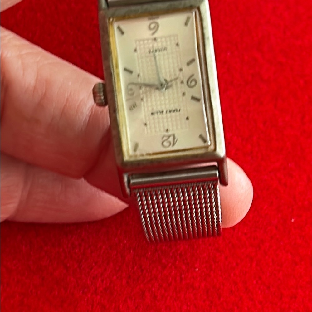 Vintage Perry Ellis Silver Rectangular Quartz Wat… - image 3